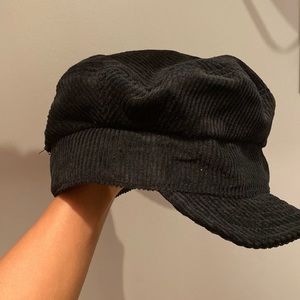 Black corduroy fiddler hat - free people